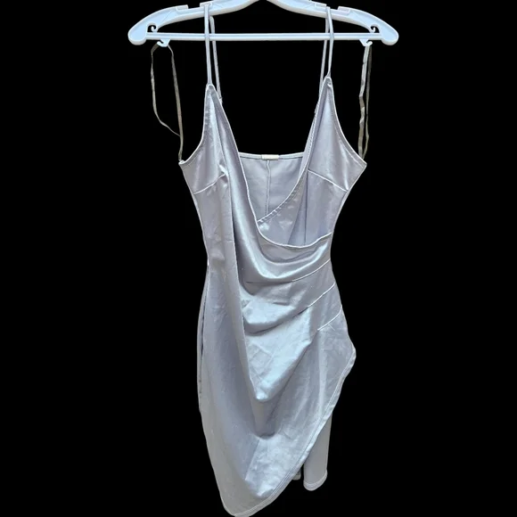 E.L.H STUDIO Elegant Silver Draped Dress Women Size S - Picture 3 of 15